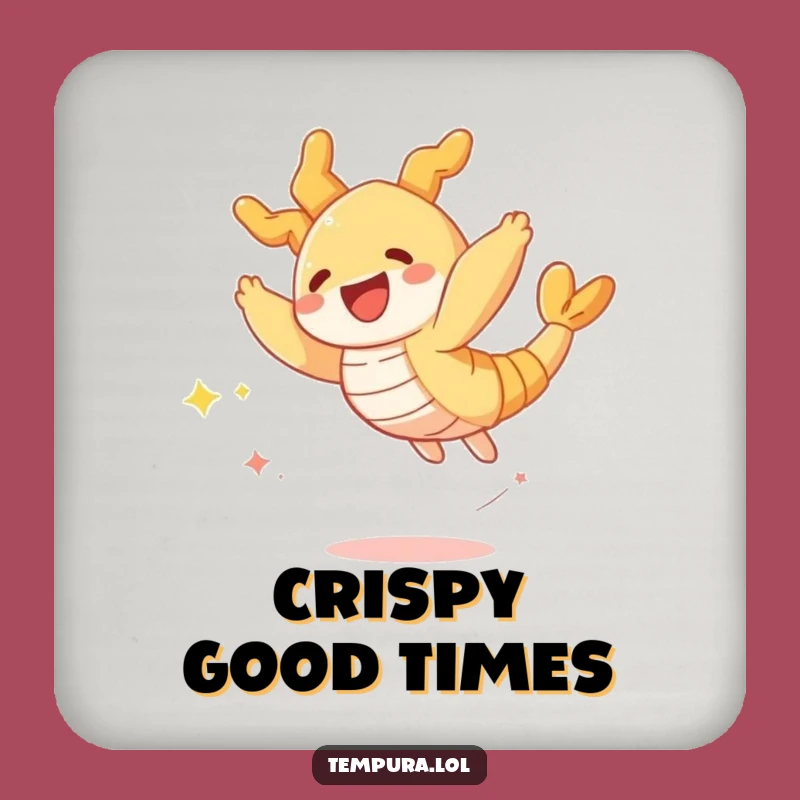 Funny Tempura Shrimp Coaster Set - Protect Surfaces with Crispy Joy