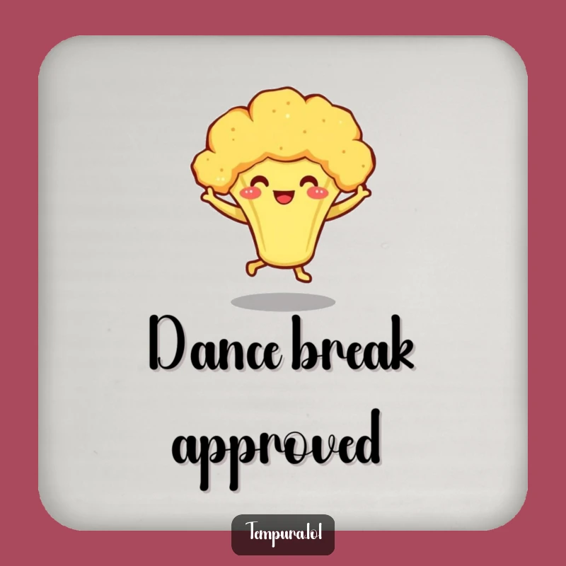 Funny Tempura Broccoli Coaster Set - Protect Surfaces with Veggie Dance