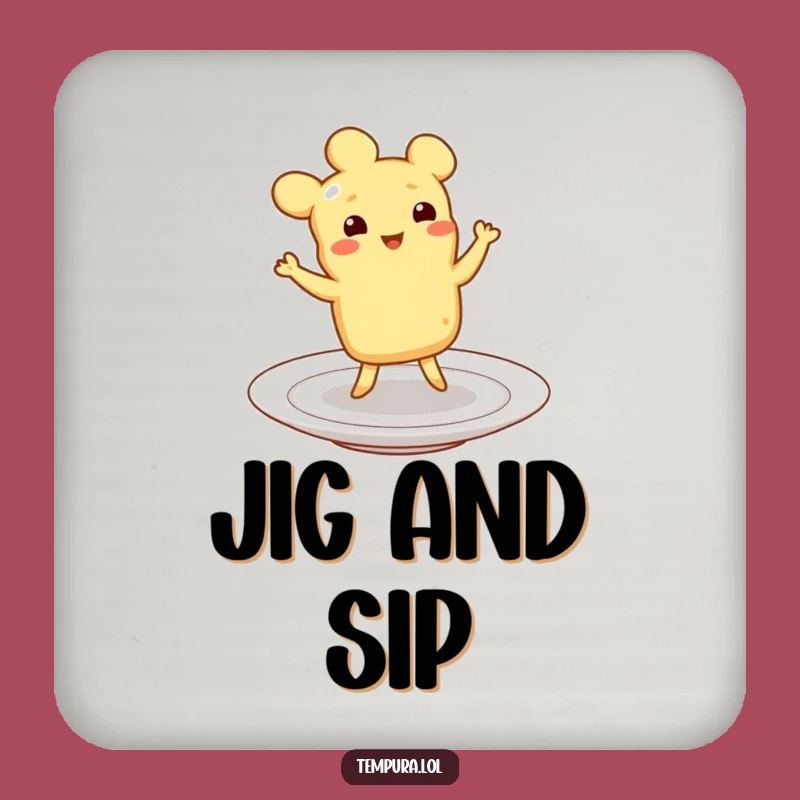 Funny Dancing Tempura Coaster Set: Joyful Jigging Design, Plate Party, Stylish Funny Gift