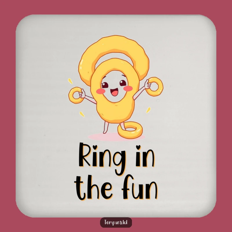Funny Onion Ring Juggler Coaster: Protect Surfaces with Hilarious Food Charm