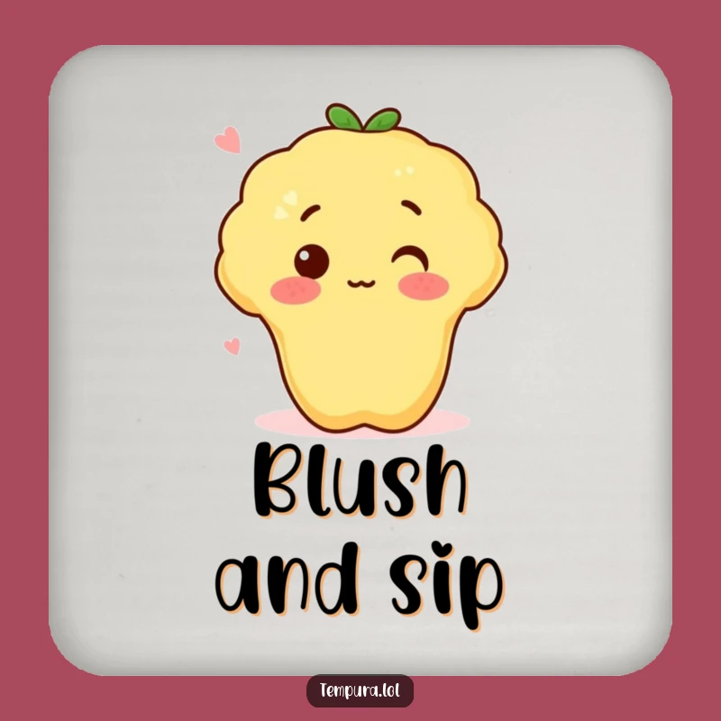 Funny Surprised Sweet Potato Tempura Coaster - Protect Surfaces with Hilarious Charm