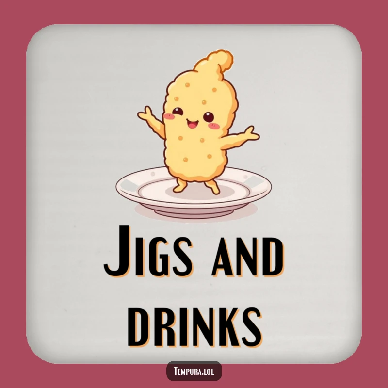 Funny Tempura Jigging Coasters: Protect Surfaces with Smiling Food Art