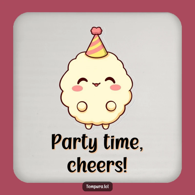 Funny Tempura Party Coaster: Hat Style, Humorous Protection, Gift