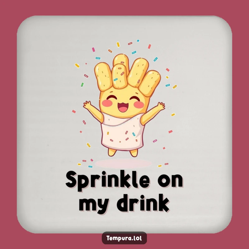 Funny Tempura Sprinkle Juggling Coaster: Cheerful Protection for Your Surfaces