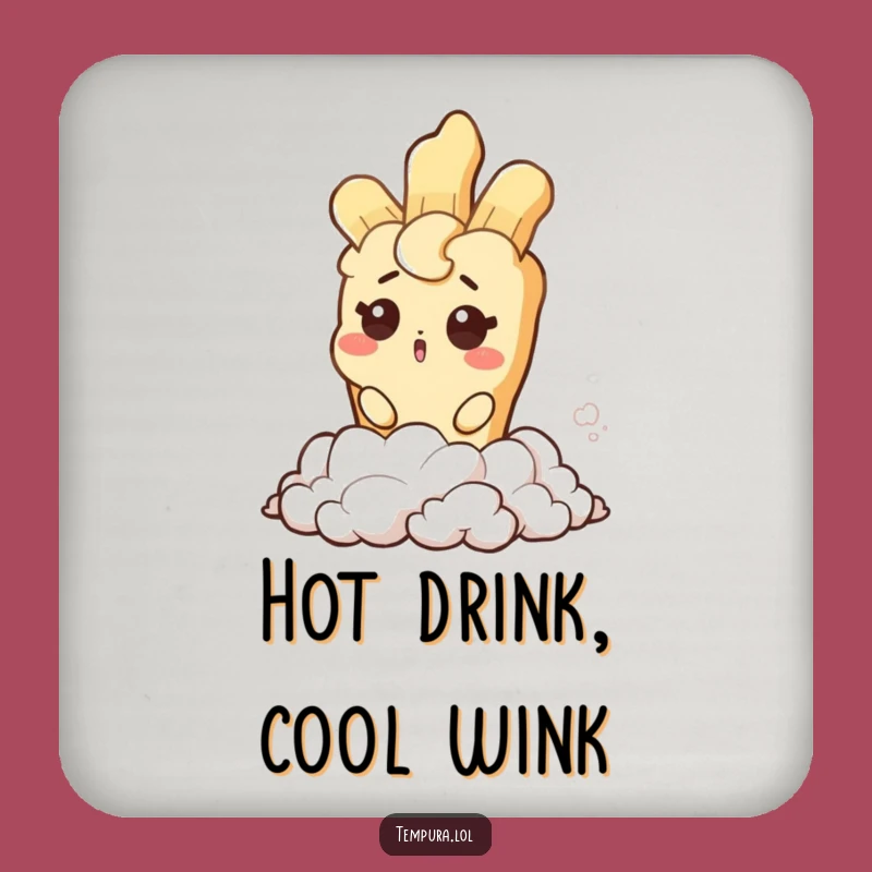Funny Tempura Steam Wink Coaster: Surprised Protection for Your Surfaces
