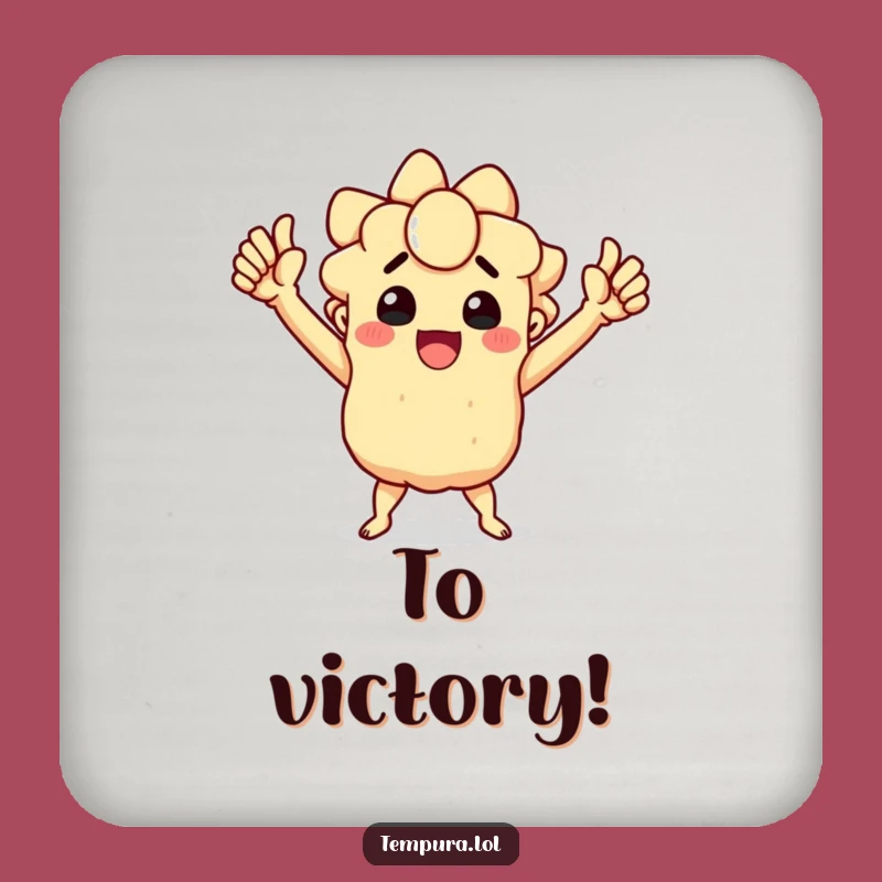 Funny Triumphant Tempura Coasters - Protect Surfaces with Victory, a Great Funny Gift Set