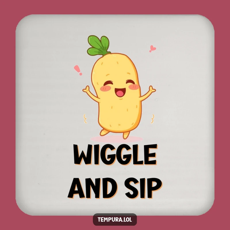 Funny Wiggling Veggie Coaster Set: Happy Tempura Action, Protect Surfaces Funny Gift
