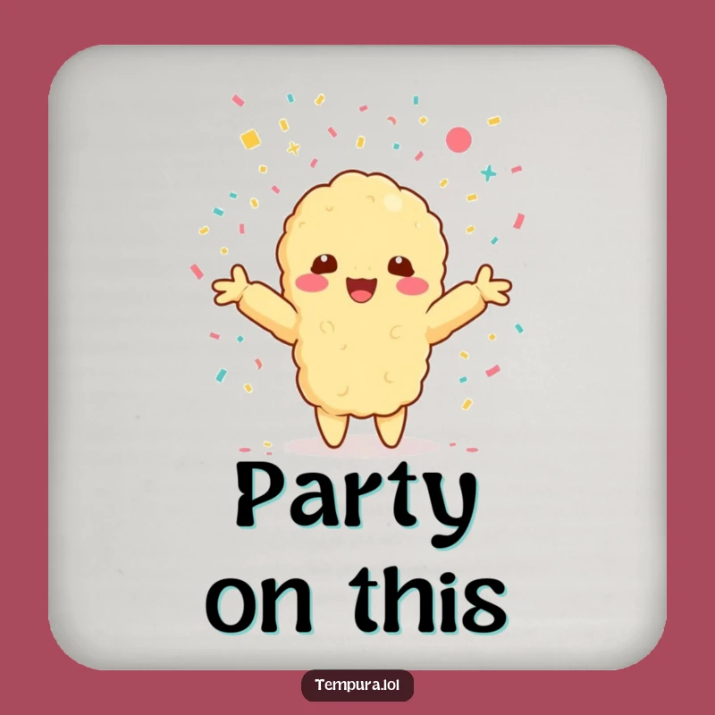 Funny Kawaii Tempura Confetti Coasters: Protect Surfaces with Party Cheer