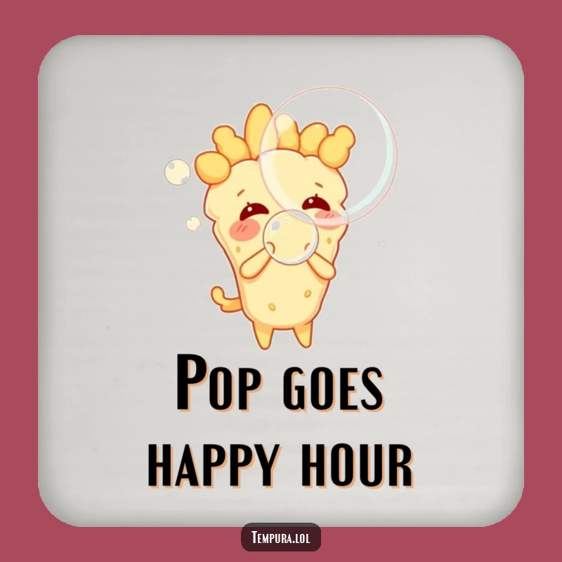 Funny Tempura Bubble Blowing Coaster - Protect Surfaces with Playful Art