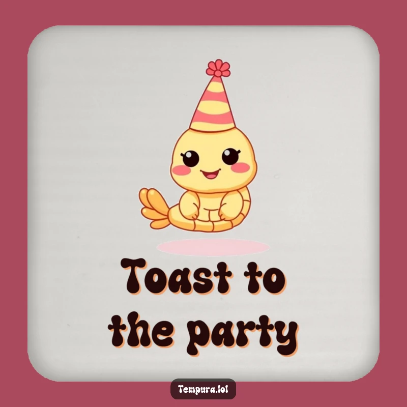 Funny Party Shrimp Tempura Coaster: Festive Protection for Hilarious Tables Gift