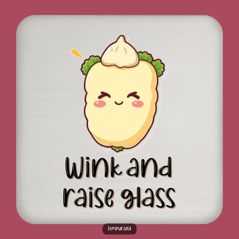 Funny Winking Tempura Vegetable Coaster - Sip with Hilarious Flair