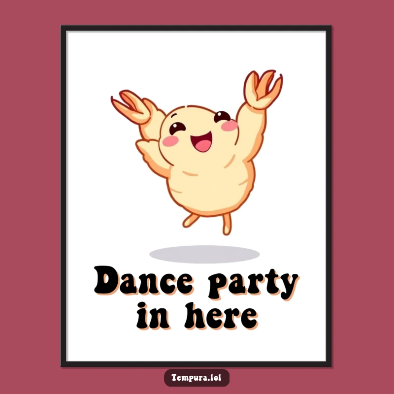 Funny Dancing Shrimp Poster: Joyful Legs Art - Whimsical Humorous Decor