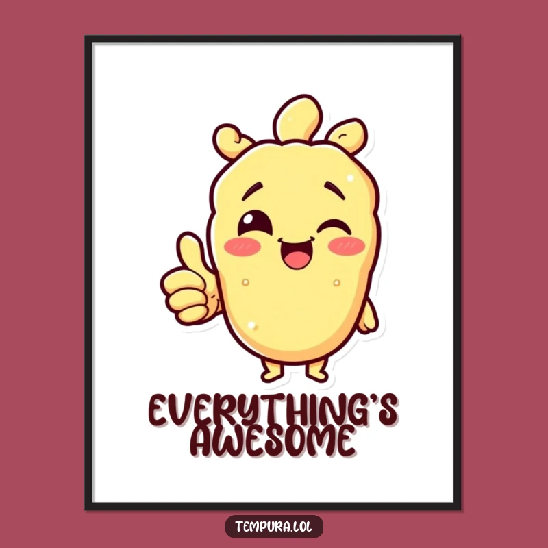 Uplifting Tempura Thumbs Up Poster: Funny Art for a Positive Space!