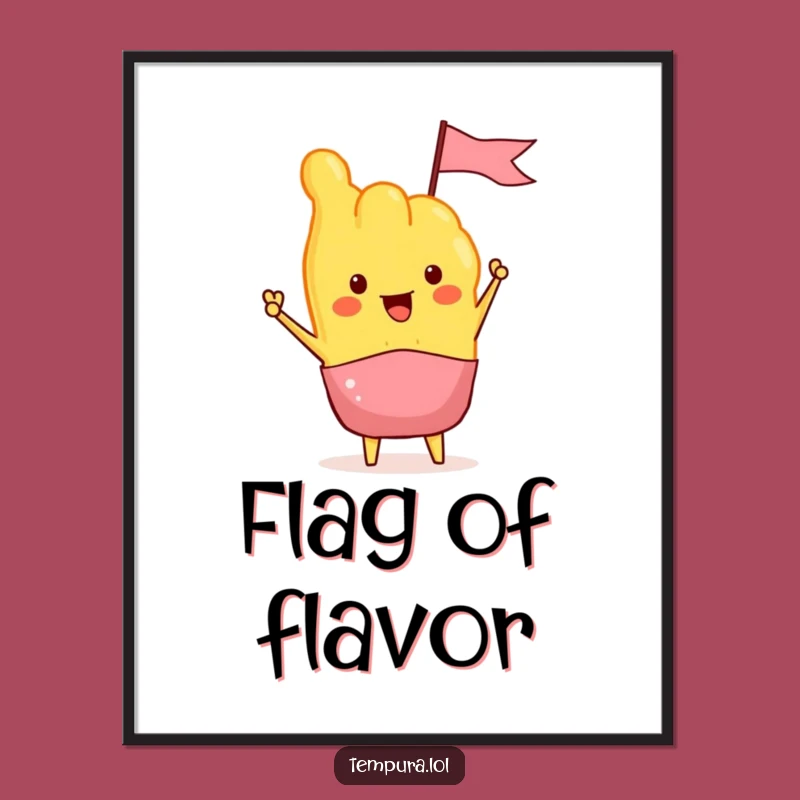Funny Tempura Flag Poster: Festive Food Art