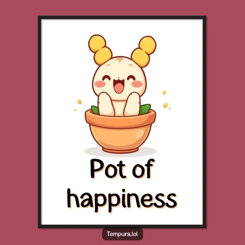 Funny Jumping Tempura Poster: Joyful Food Art & Quirky Gift