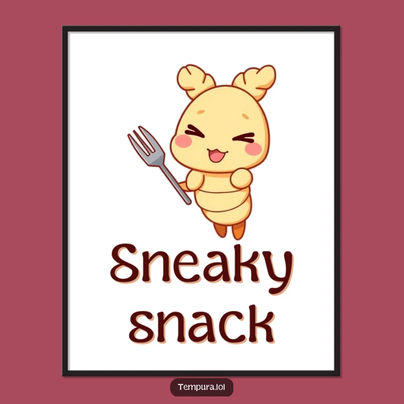 Funny Tempura Shrimp Wink Poster: Mischievous Wall Art Gift