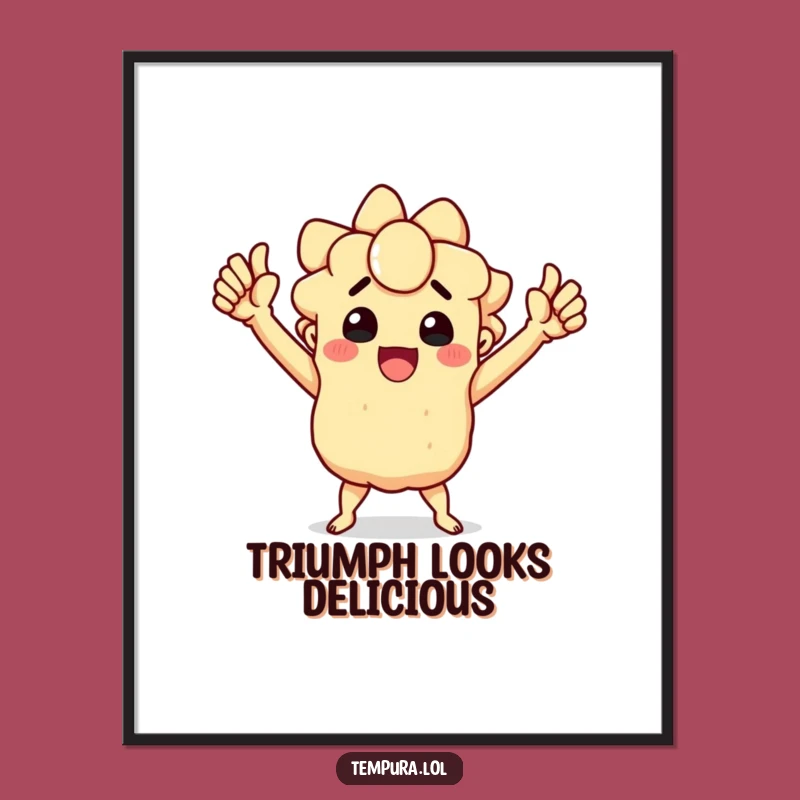 Funny Triumphant Tempura Poster - Celebrate Wins with Humorous Wall Art, an Awesome Funny Gift