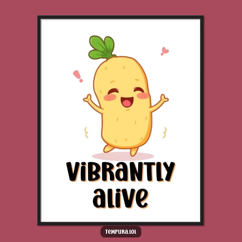 Funny Wiggling Veggie Poster: Happy Tempura Art, Ideal Funny Gift