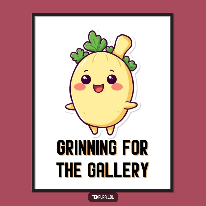 Funny Tempura Veggie Smile Poster: Cheerful Wall Art, Perfect Humorous Gift