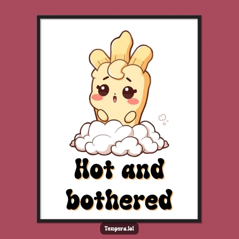 Funny Tempura Steam Wink Poster: Surprised Wall Art for Lively Spaces