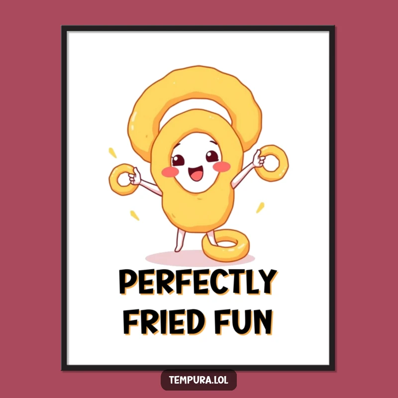 Funny Onion Ring Juggler Poster: Whimsical Food Wall Art & Gift