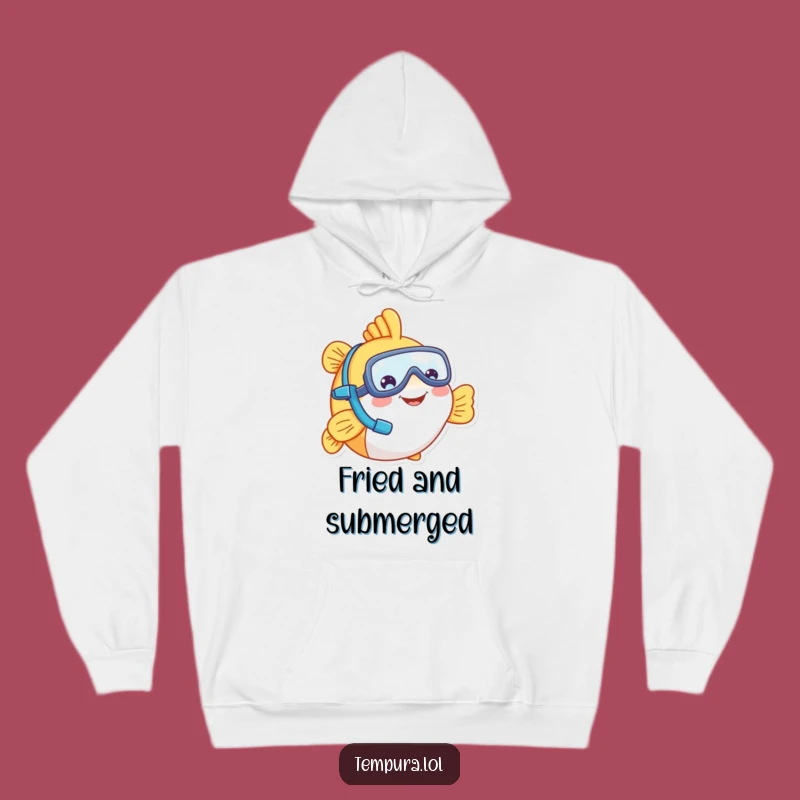 Cozy Funny Tempura Fish Snorkel Hoodie: Warm Laughs Guaranteed