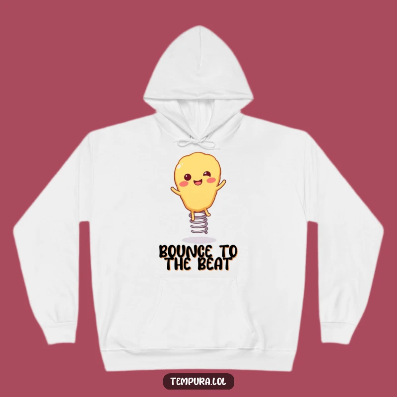 Funny Cozy Bouncing Tempura Hoodie: Happy Fried Character, Springy Comfort, Hilarious Funny Gift