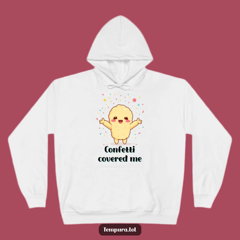 Funny Kawaii Tempura Confetti Hoodie: Cozy Celebration Shrimp Style