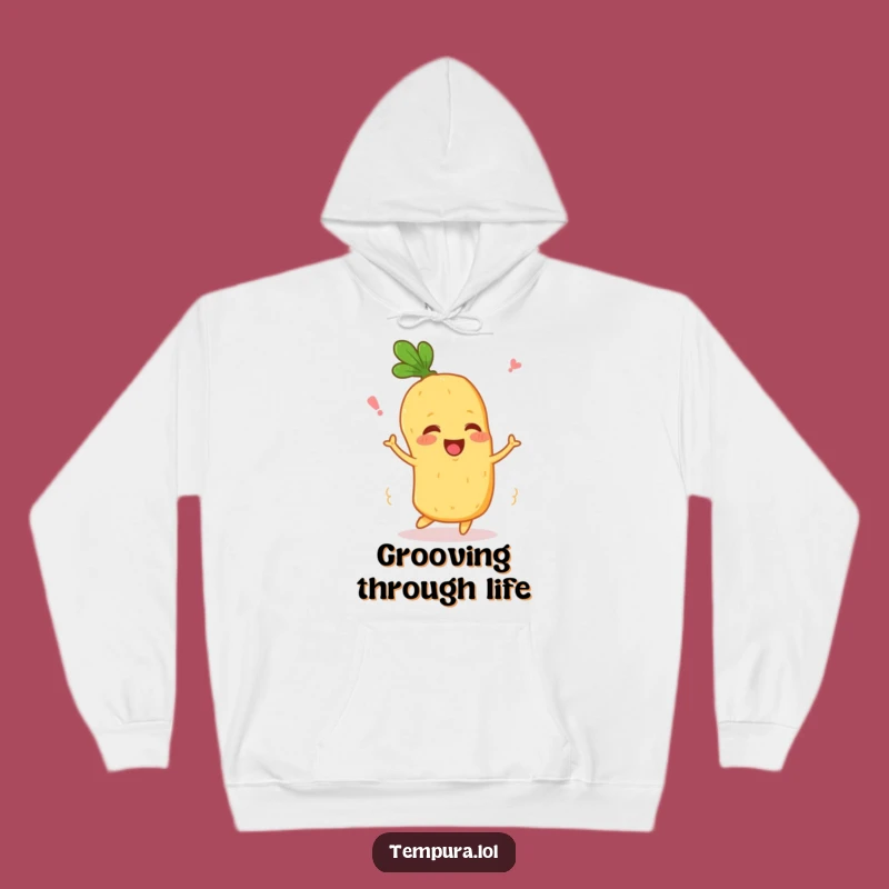 Cozy Funny Wiggling Veggie Hoodie: Happy Tempura Comfort, Perfect Warm Gift