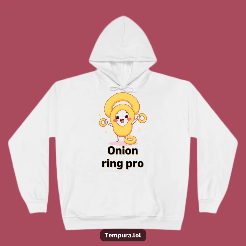 Funny Onion Ring Juggler Hoodie: Cozy & Hilarious Fried Food Apparel