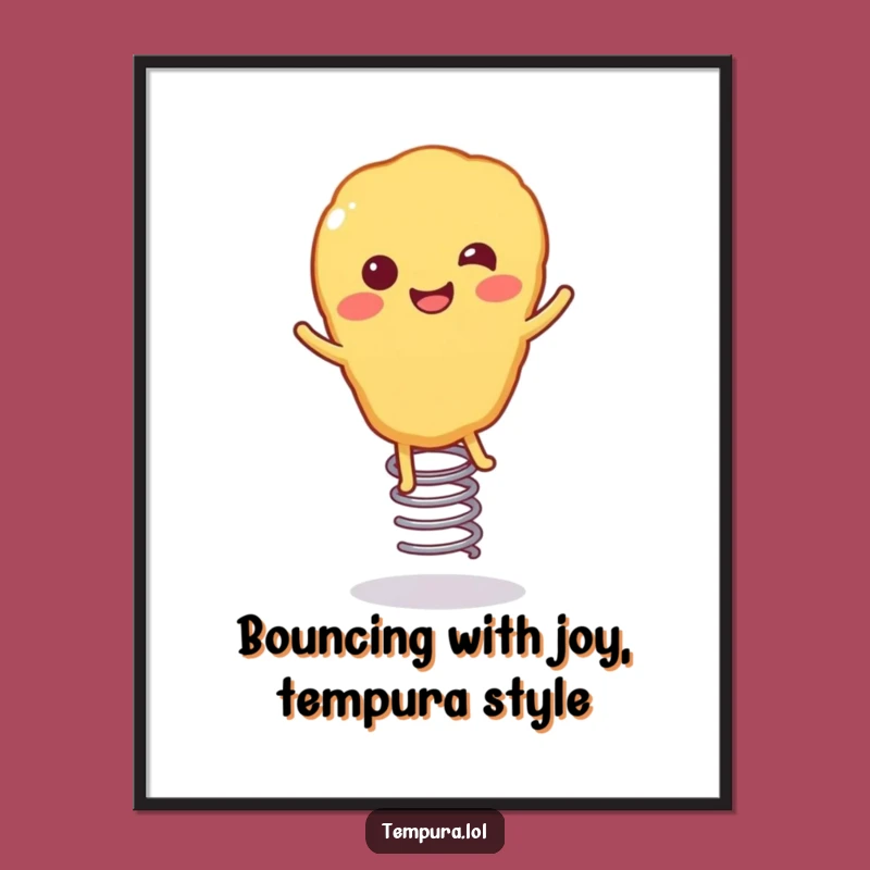 Free Printable Wall Art: Bouncing Tempura, Playful Funny Downloadable Decor