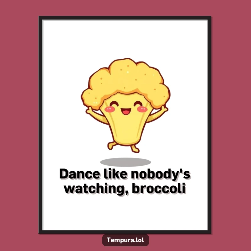 Funny Free Printable Broccoli Wall Art - Downloadable Dance Moves!