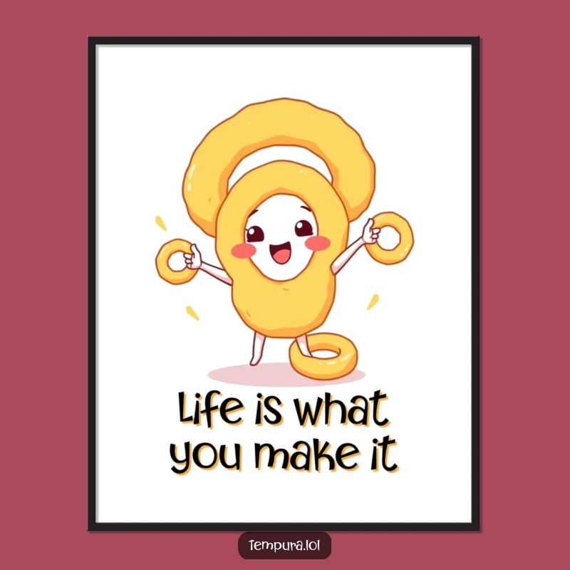 Funny Free Printable Wall Art: Juggling Onion Rings, Downloadable Food Art