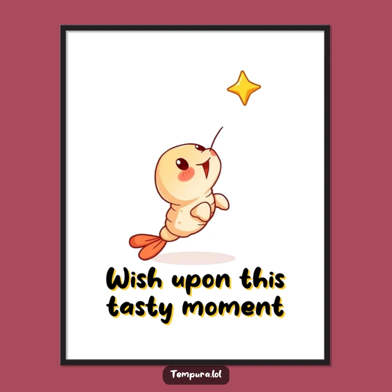 Funny Free Printable Wall Art: Surprised Tempura Shrimp Star Downloadable Gift