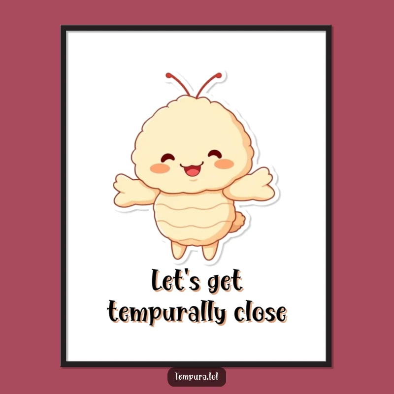 Free Printable Wall Art: Hugging Tempura Shrimp, Funny Downloadable Decor