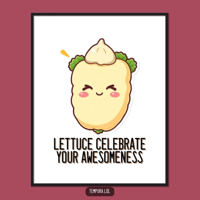 Free Printable Wall Art: Winking Veggie Tempura, Funny Kitchen Decor