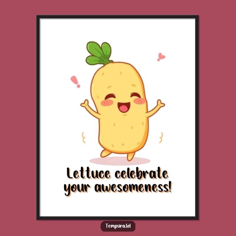 Free Printable Wall Art: Happy Wiggling Tempura Veggie