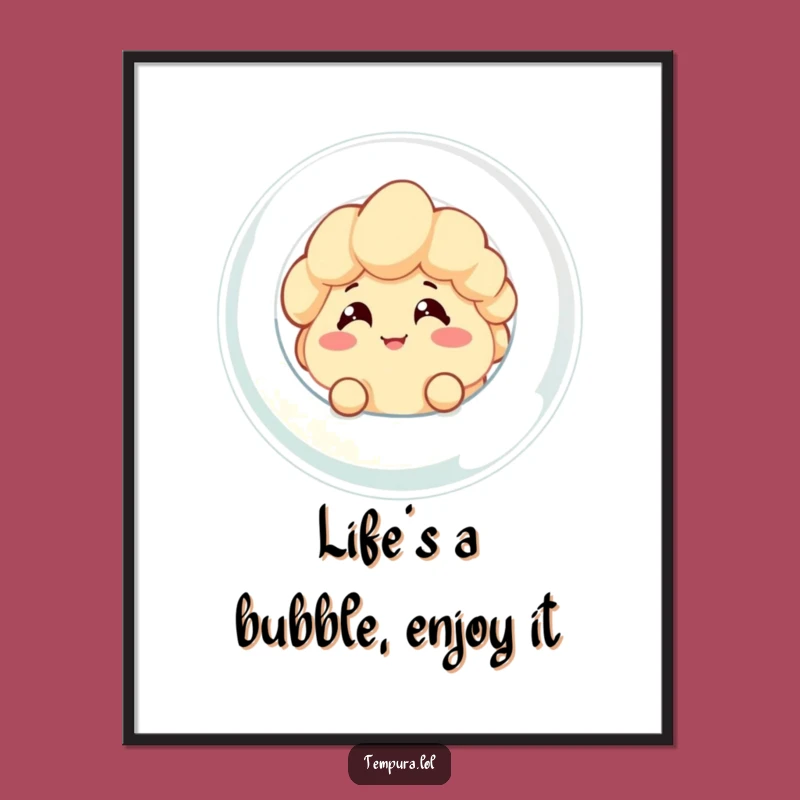 Free Printable Wall Art: Cheeky Bubble Tempura Pal Funny Downloadable Decor