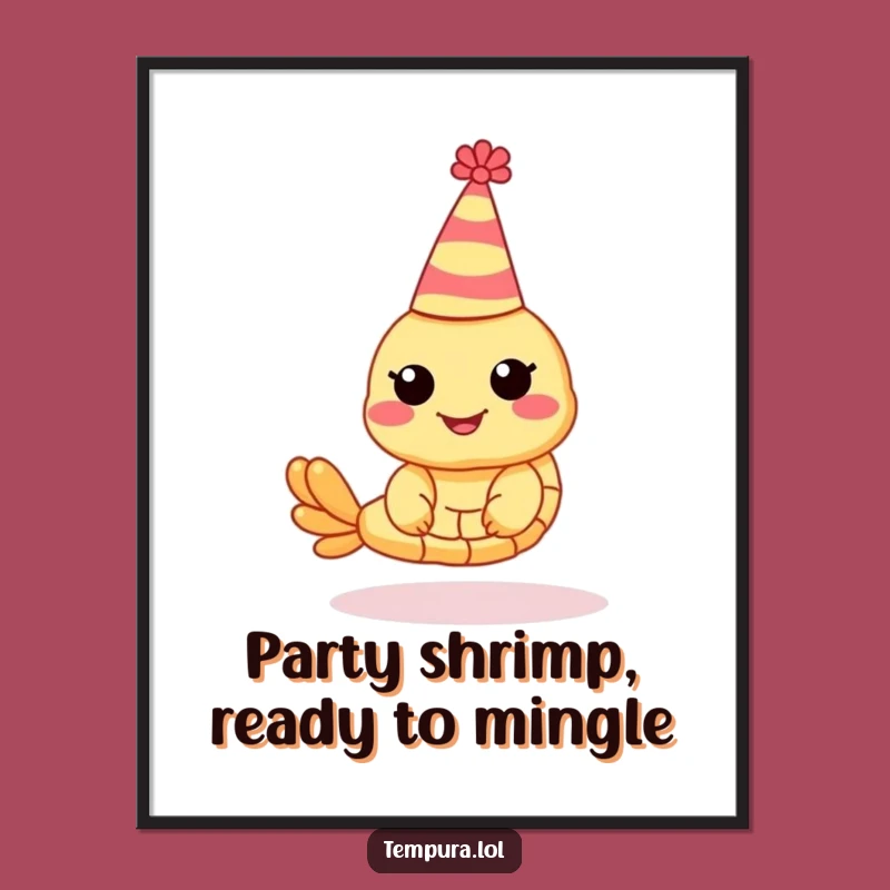 Funny Free Printable Wall Art: Party Shrimp Celebration Downloadable