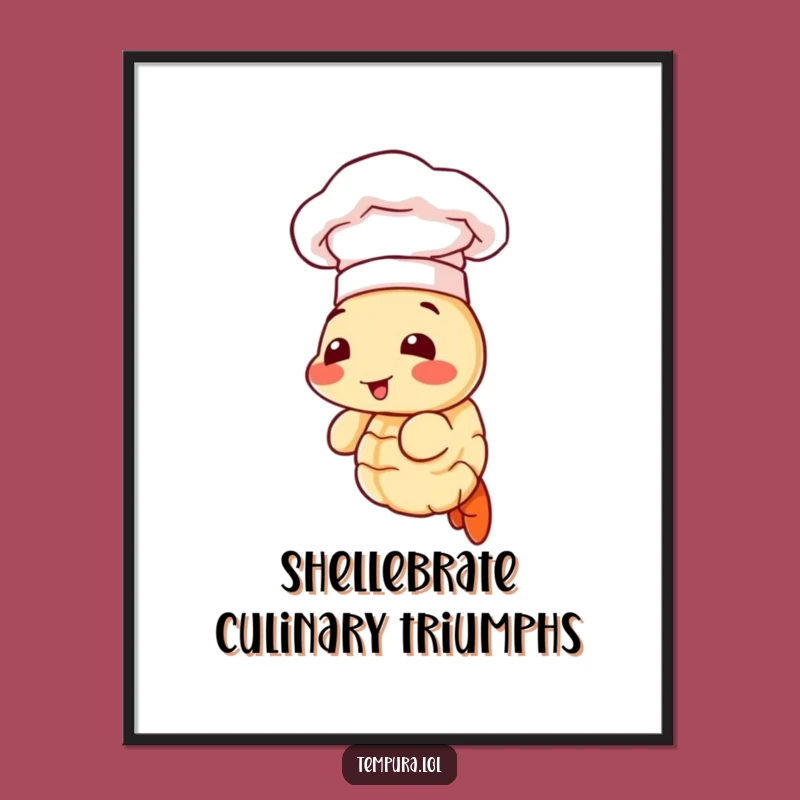 Funny Chef Shrimp Wall Art Free Printable: Hilarious Tempura Kitchen Decor Download