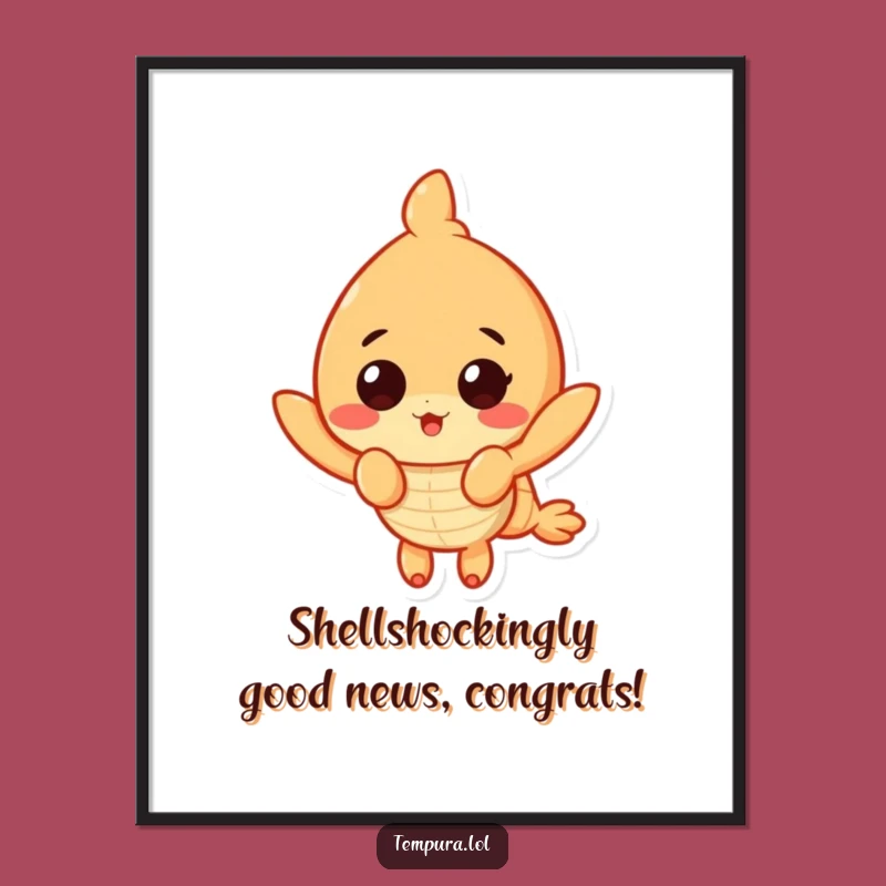 Free Printable Wall Art: Surprised Tempura Shrimp Character