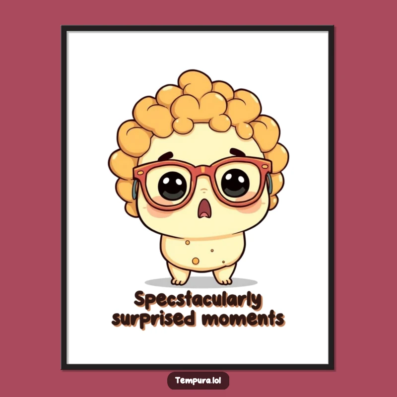 Funny Free Printable Wall Art: Surprised Tempura with Silly Glasses Decor
