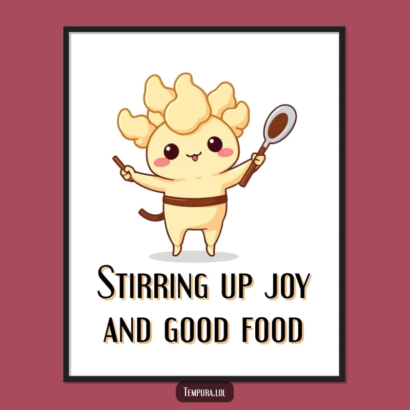 Funny Free Printable Wall Art: Juggling Tempura Kitchen Decor, Humorous Food Art
