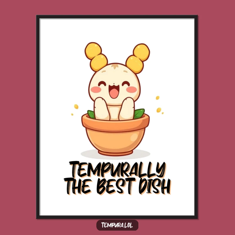 Free Printable Wall Art: Tempura Jumps in Pot - Whimsical Humorous Decor