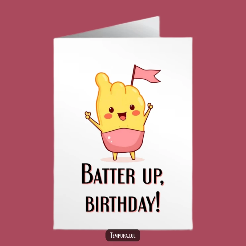 Free Printable Birthday Card: Cheerful Tempura Waves Flag, Funny Downloadable Gift