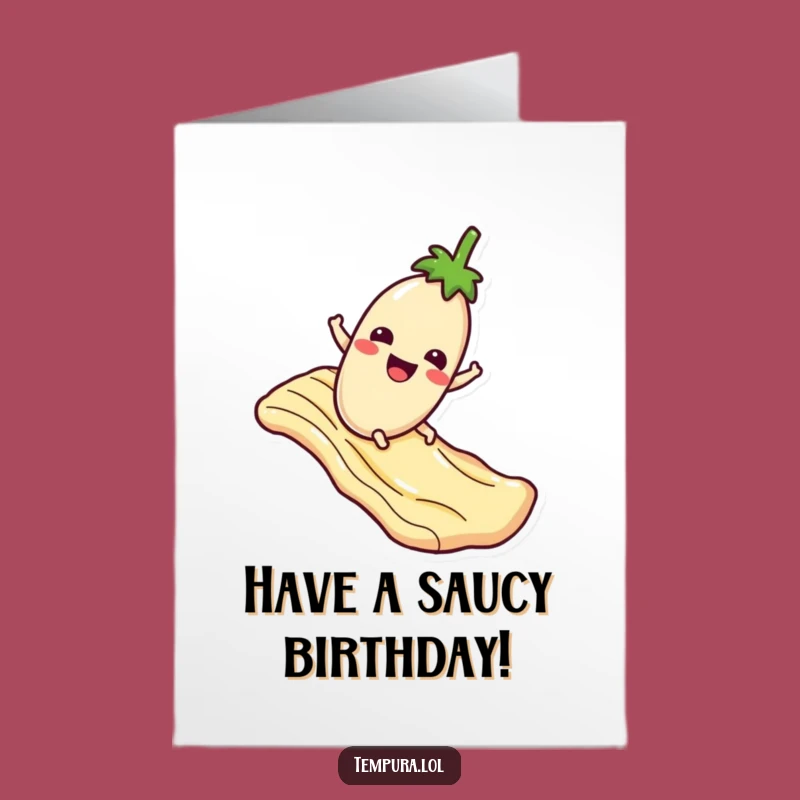 Free Printable Birthday Card: Eggplant Sauce Slide Funny Downloadable Gift