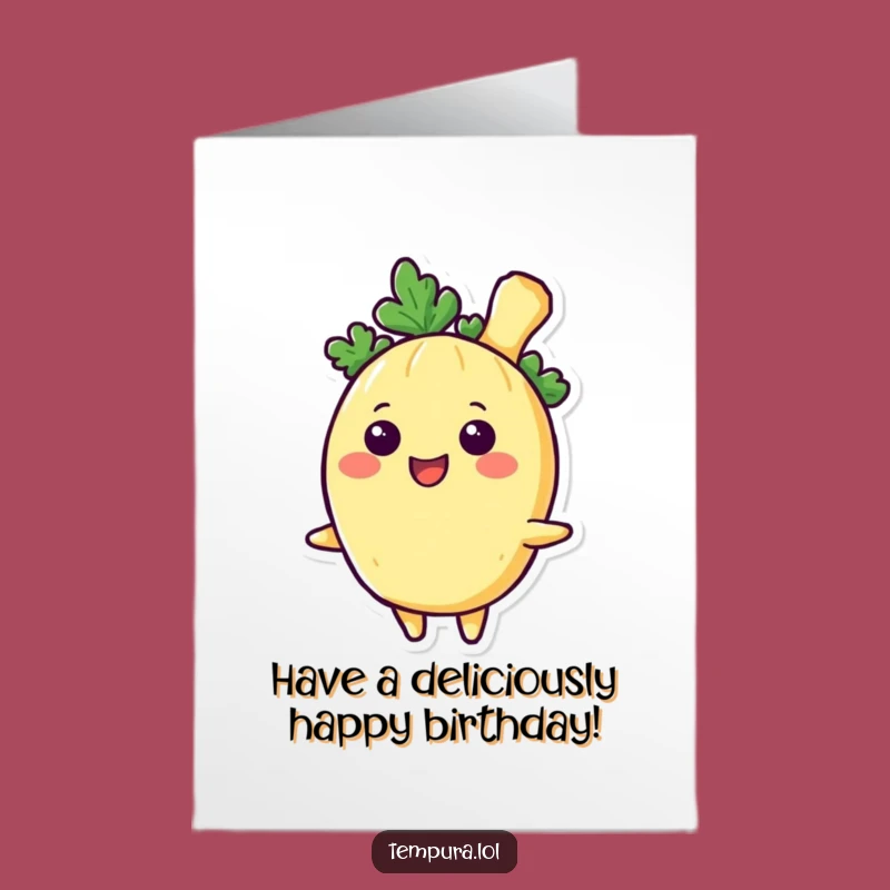 Free Printable Birthday Card: Happy Tempura Veggies, Downloadable Funny Greeting Card Gift
