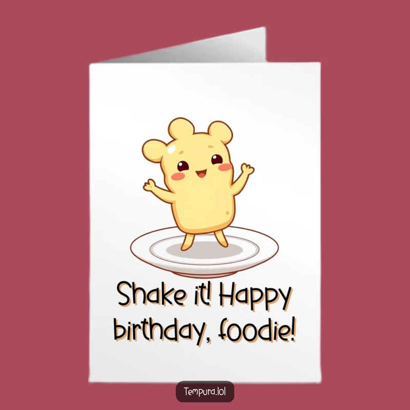 Free Printable Birthday Card: Jigging Tempura, Festive Funny Downloadable Gift