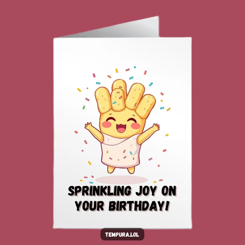 Free Printable Birthday Card: Juggling Sprinkles Tempura Pal Funny Gift