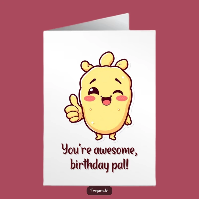 Awesome Birthday Tempura Thumbs Up Free Printable Card - Hilarious Greeting